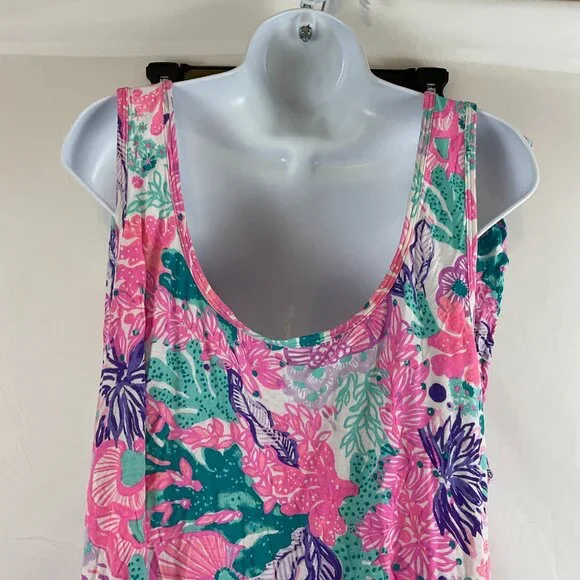 Lilly Pulitzer Pajama Set XXL Multi Seaside Carnivale Knit XXL Tank Pants Pink - Picture 8 of 16